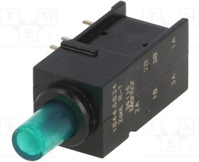 1844.6834, Переключатель: кнопочный, Пол: 2, DPDT, 0,5A/60ВAC, 0,5A/60ВDC