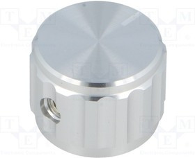 GS6.4-20X15, Ручка, с указателем, алюминий, dоси: 6,35мм, d20x15мм, серебристый