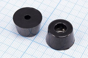 RL-SR-17x14x10, Ножка приборная коническая, армированная шайбой, ø17мм, высота 10мм; №15773 ножка прибор 17x10\h- 6,5/отв 4,0\резин\конус\