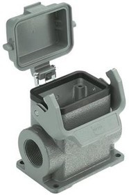 19300067296, Heavy Duty Power Connectors SURFACE MOUNTING HSG HAN 6B 2 SIDE ENTRY