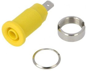 FCR73575Y, Panel Mount Socket, Yellow, Nickel-Plated, 1kV, 24A