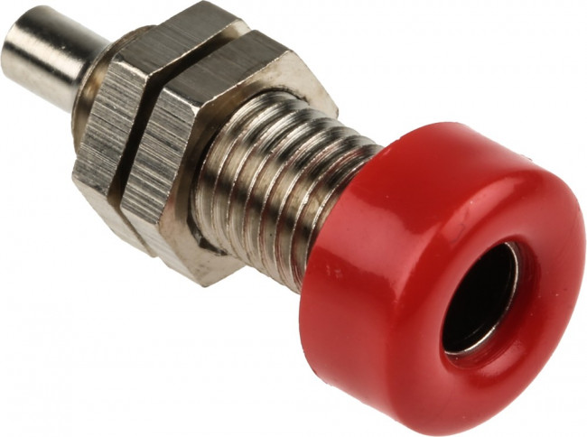 BU403NI-RT, Гнездо, "банан" 4мм, 32А, 33ВAC, 70ВDC, красный, никелированные BU403NI-RT, Гнездо, "банан" 4мм, 32А, 33ВAC, 70ВDC, красный, никелированные