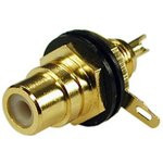 RS-115G, RCA черное/белое гнездо на панель (зол.)