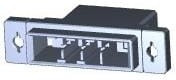 1-1747535-4, 6.35mm 1x4P 4 1 NO P=6.35mm Rectangular Connectors Housings