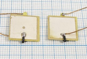 Пьезоблок двусторонний 14x14x0.45мм, 9.0кГц, два вывода 30мм; 2-х ст пб 14x14x0,45\\T\ 9,0\2L30\FTBS