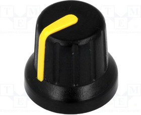 GMN-4YL, Ручка, миниатюрный,с указателем, ABS, dоси: 6мм, d16x14мм, черный