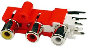 RS-311-01, RCA JACK 3 разъема на плату (вертик.)