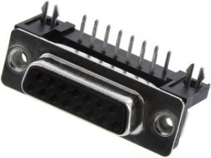 FCE17-A15SA-450, D SUB CONN, RCPT, DA, 15POS, SOLDER