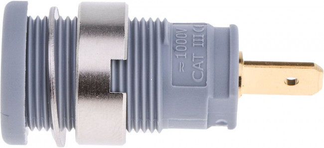 972355106, Grey Female Banana Socket, 4 mm Connector, Tab Termination, 25A, 1000V ac/dc, Gold Plating