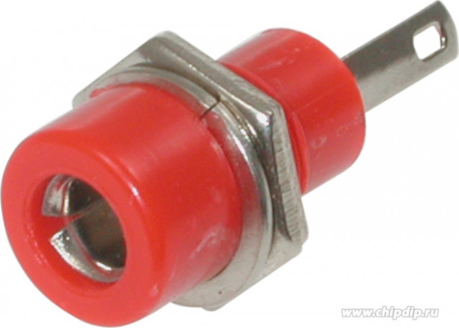 BP-022/R, (Гнездо на панель), Гнездо на панель BANANA Jack красное