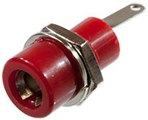 BP-022/R, (Гнездо на панель), Гнездо на панель BANANA Jack красное