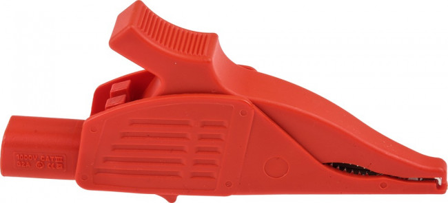 XDK-1033-22, Зажим "крокодил", 32А, 1кВDC, красный, Диап.захвата: макс.30мм