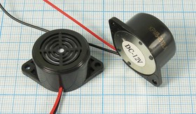 Зуммер магнитоэлектрический с генератором, размер 26.0x16m39, напряжение 12В, частота 0.4кГц, контак