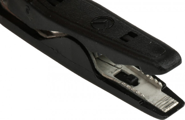 973584100, Crocodile Clip 2 mm Connection, Brass, Bronze Contact, 8A, Black