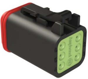 AT06-6S-RD01BLK, AT Cable connector Socket 6 Way, Crimp Termination