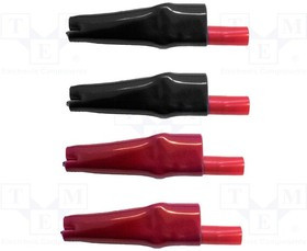 010016-KIT, Зажим &quot;крокодил&quot;; 10А; черный,красный; вилка; никелированные; 4мм