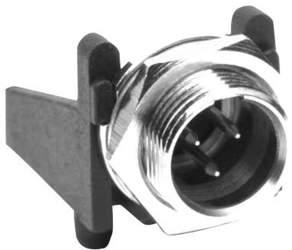 AG3MCCH, XLR Connectors 3 Pole Mini XLR Chassis Mount G Type Male Contacts Horizontal PCB Nickel Finish