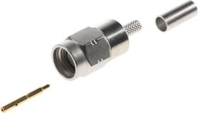 R124071120W, RF Connectors / Coaxial Connectors SMAB(M) STG PG