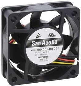 9GA0624H6001, DC Fans DC Axial Fan, 60x60x20mm, 24VDC, High Performance, Low Power, Tachometer