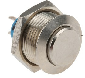 9633AX1146, Push Button Switch, Momentary, Panel Mount, 19.2mm Cutout, SPST, 30V dc, IP54