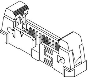 EHF-110-01-L-D, Headers &amp; Wire Housings .050" Shrouded IDC Header with Ejectors