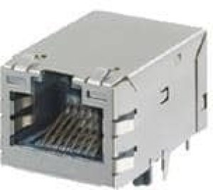 93628-3725, Modular Connectors / Ethernet Connectors 8 CORE GIG 1IN W/LED