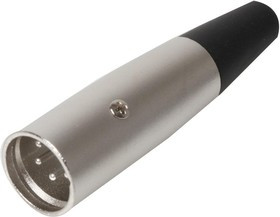 PSG08604, Аудио разъем XLR, 4 контакт(-ов), Штекер, Монтаж на Кабель, Корпус из Металла