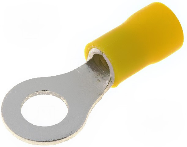 ST-083/Y, Кольцевой, M6, d: 6,4мм, 4-6мм2, обжим, на провод, изолированый
