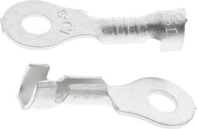 LRB-1.0T-M3, LRB Uninsulated Ring Terminal, M3 Stud Size, 0.5mm² to 1mm² Wire Size