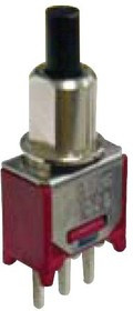MC8MD9P1B10M2RES, Кнопочный переключатель, DPST, Выкл.-(Вкл.), Plunger, Черный