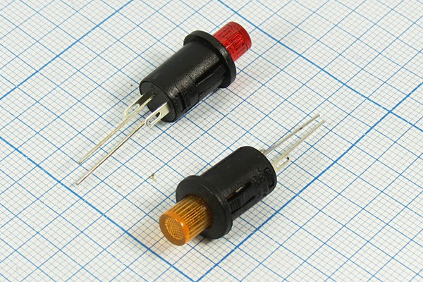 Включатель кнопочный без фиксации желтый с подсветкой (SPST), OFF-(ON), 12В/1А; №10233Y ПКн\ 12\ 1,0\(SPST)\d 9,3\чер\ILжел\ \4C\R13-529ALY