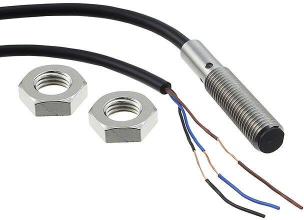 E2BS08KS02WPC12M, Датчик индуктивный, 10-30ВDC, М8, Подключение провод 2м, IP67