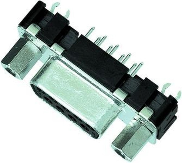 09661117501, 9 Way Through Hole D-sub Connector Socket, 2.74mm Pitch, with M3 Threaded Inserts