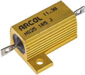 HS25 1R5 J, 1.5 25W Wire Wound Chassis Mount Resistor HS25 1R5 J ±5%