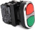 B102K20KY, Кнопка нажимная сдвоенная красно-зелёная, 1НО+1НЗ, серия B, 250 В AC, 4 А