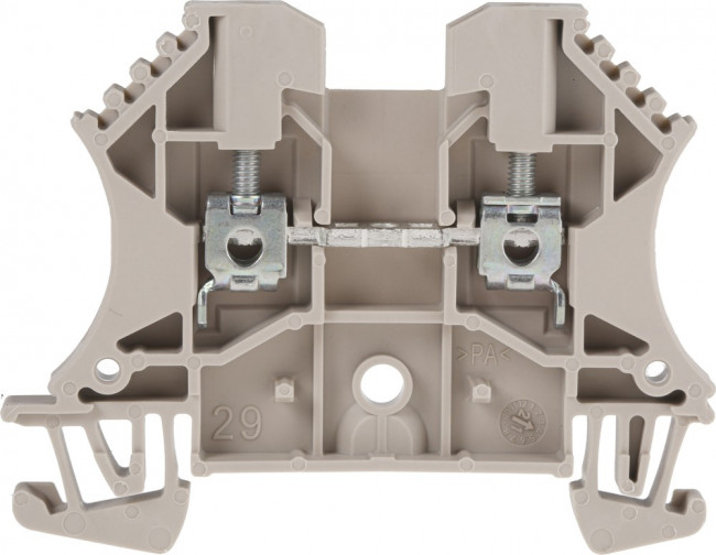 WDU 2.5, Соединитель: на рейку, 2,5мм2, Кол-во полюс: 1, клеммы: 2, бежевый