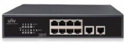 Uniview Коммутатор 10*100Mbps network ports (RJ45), including 8 PoE ports, IEEE802.3,IEEE802. 3u,IEEE802.3az, IEEE802.3x,IEEE802. 3af,IEEE80