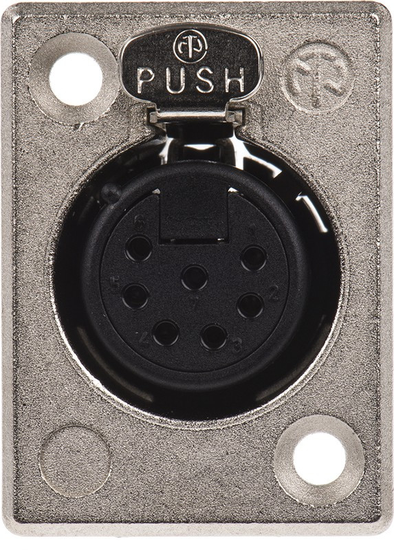 NC7FP-1, XLR Connectors 7P FEM XLR PANEL JK