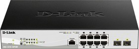 DL-DGS-1210-10P/ME/B1A, Коммутатор Metro Ethernet 8х10ХХMbps, с PoE