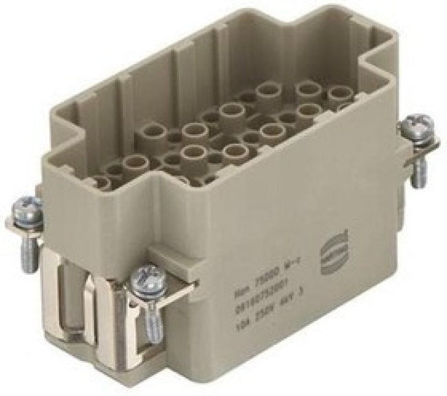 09160752001, Heavy Duty Power Connectors Han 75DDD MALE CRIMP INSERT