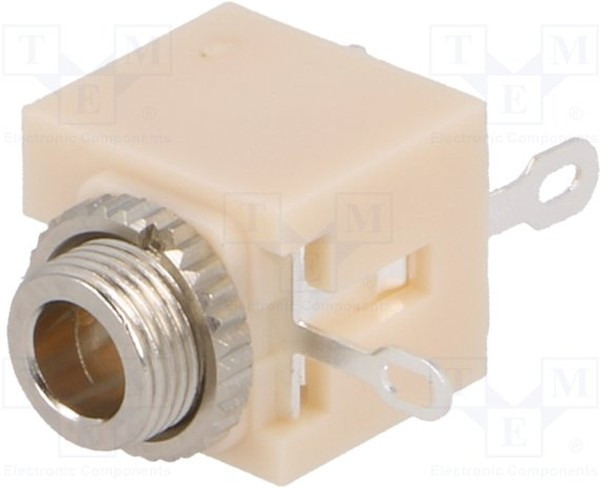 JC-204S, Гнездо, Jack 3,5мм, "мама", stereo, на панель, пайка