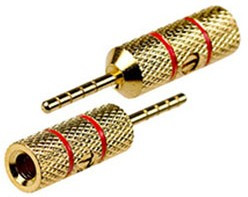1-648G, разъем акустический "TIP" штекер металл позол. красный