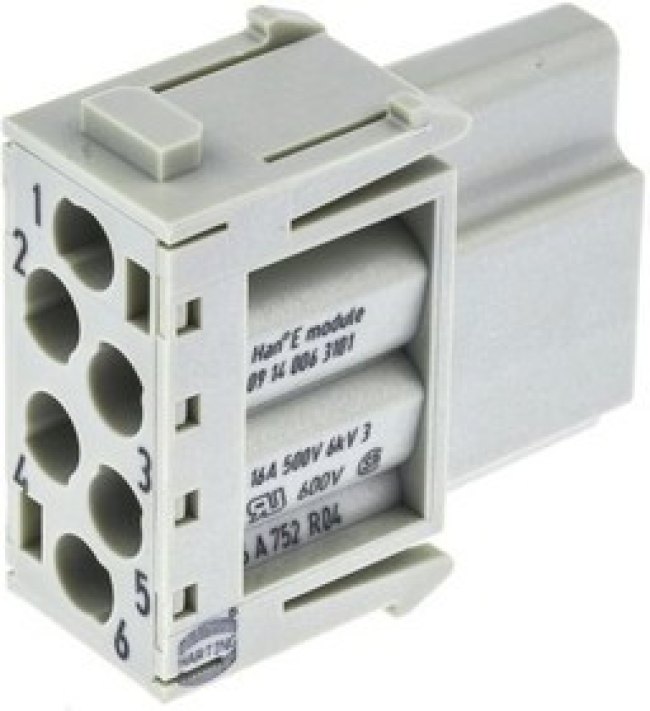 09 33 006 2702, Socket insert, 6-pin crimp connection, 6 Poles, Crimp, Socket 09 33 006 2702, Socket insert, 6-pin crimp connection, 6 Poles, Crimp, Socket