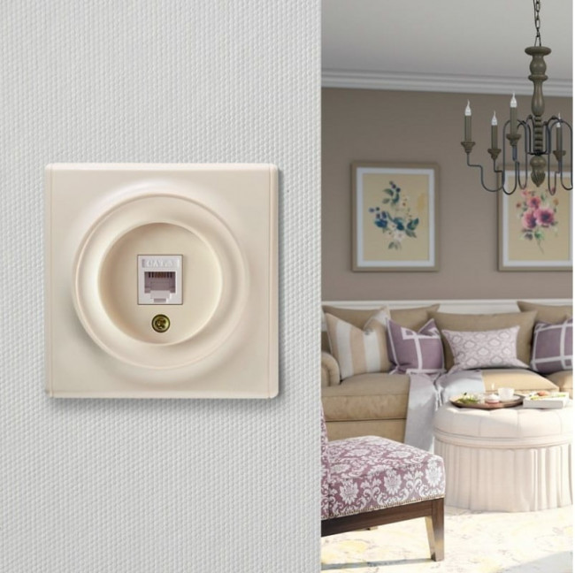 Телефонная розетка 1xRJ11, цвет бежевый 1E20601301 2172792 Телефонная розетка 1xRJ11, цвет бежевый 1E20601301 2172792