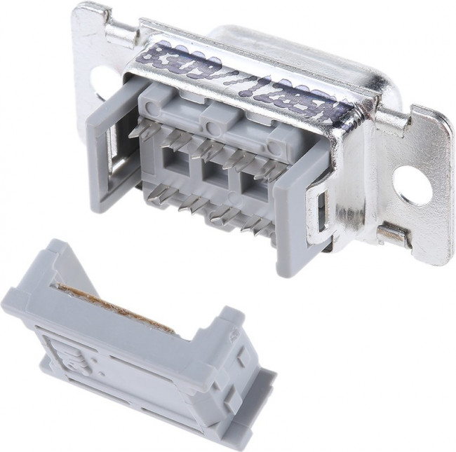 8309-6000, 8300 9 Way Right Angle Cable Mount D-sub Connector Socket, 2.8mm Pitch