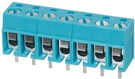 TB001-500-07BE, Fixed Terminal Blocks Terminal block, screw type, 5.00 , horizontal, 7 poles, CUI Blue, slotted screw, PCB mount