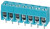 TB001-500-07BE, Fixed Terminal Blocks Terminal block, screw type, 5.00 , horizontal, 7 poles, CUI Blue, slotted screw, PCB mount