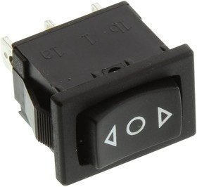 R1966DBLKBLKHF, ROCKER SWITCH, SPDT, 15A, 125V, PANEL