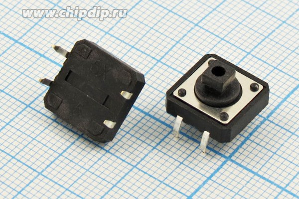 Тактовая кнопка, 12x12x 7.3, алгоритм работы NO, контакты 4PF, TSA6-2