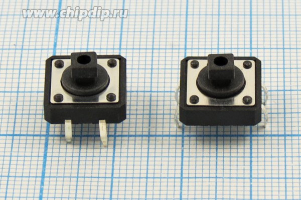 Тактовая кнопка, 12x12x 7.3, алгоритм работы NO, контакты 4PF, TSA6-2